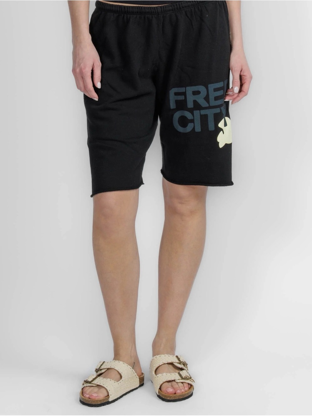 Freecity Black Cutoff Shorts